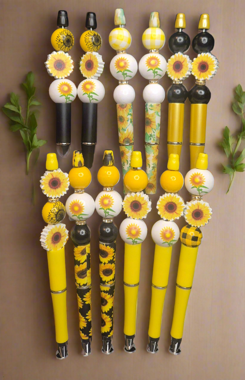 Sun flower Beaded Pens