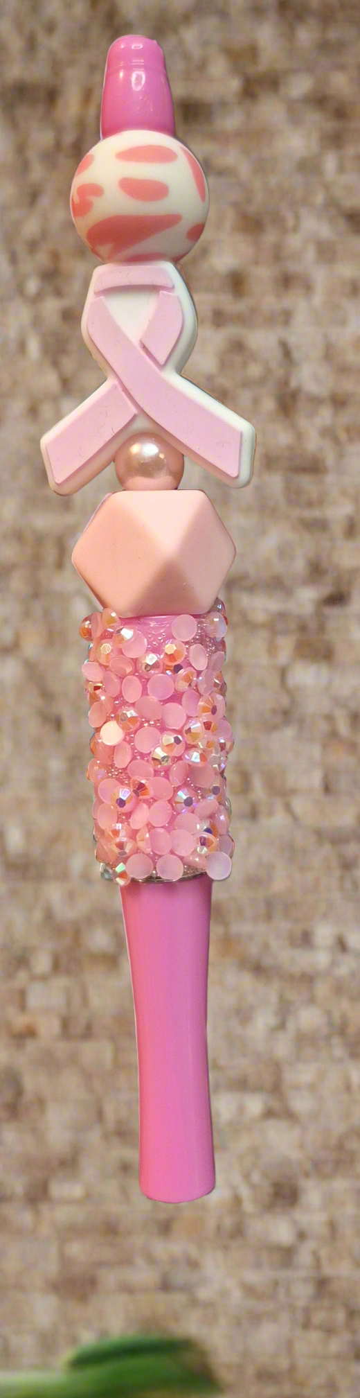 Pink Ribbon Beaded Pens