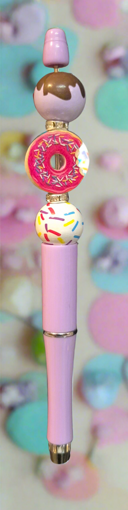 Ice-cream, Donut and Gingerbread man beaded pens