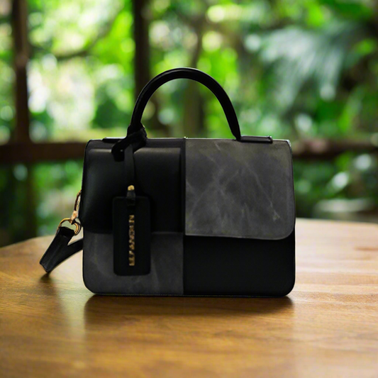 Black and Grey Crossbody Handbag