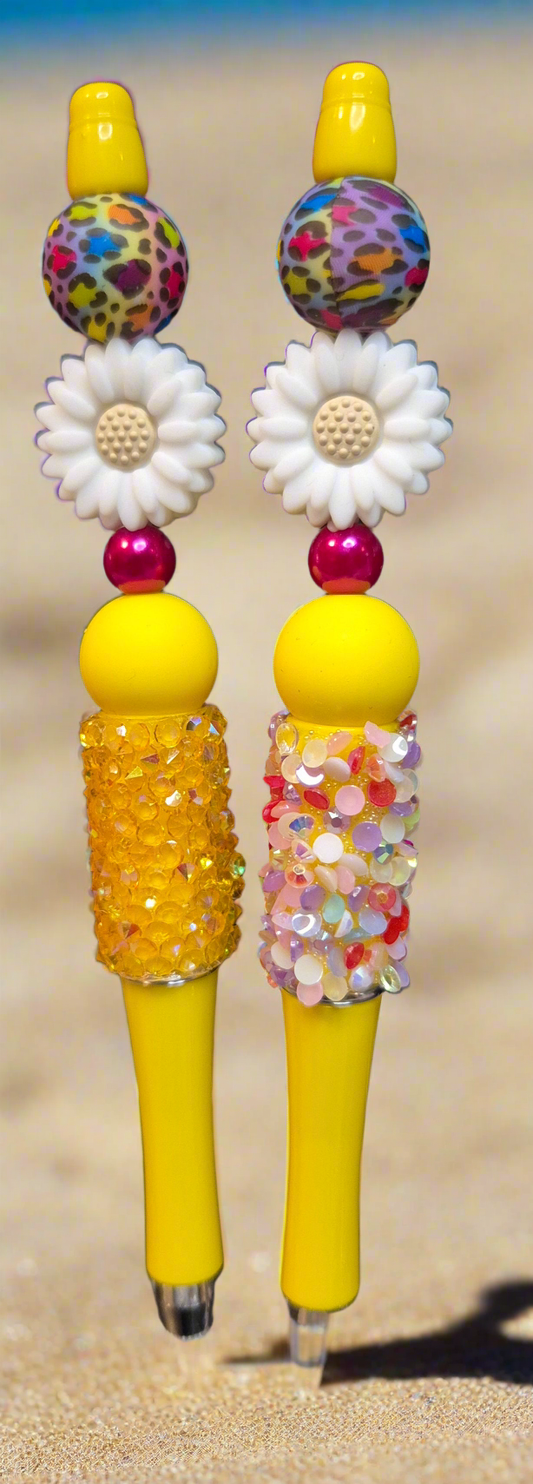 Flower beaded pens