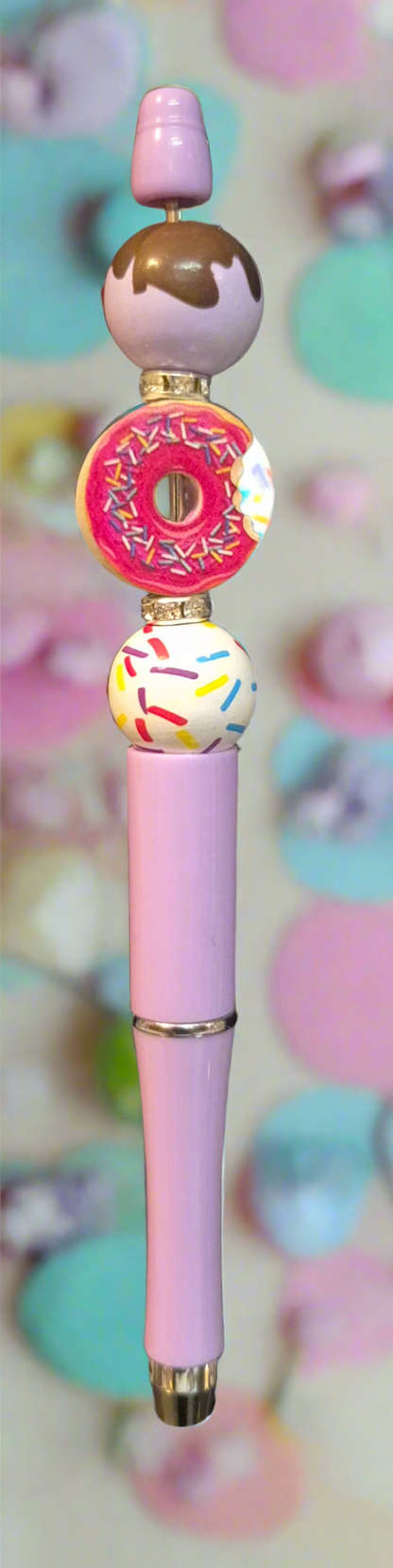 Ice-cream, Donut and Gingerbread man beaded pens