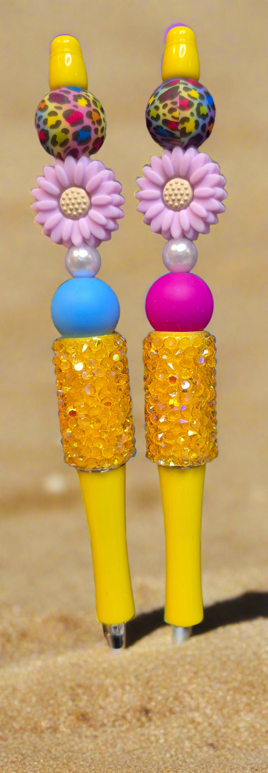 Flower beaded pens